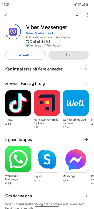 Afvent at installeringen er afsluttet