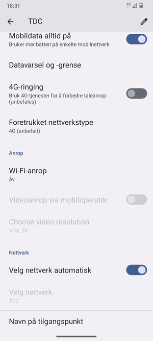 Bla til og velg Navn på tilgangspunkt