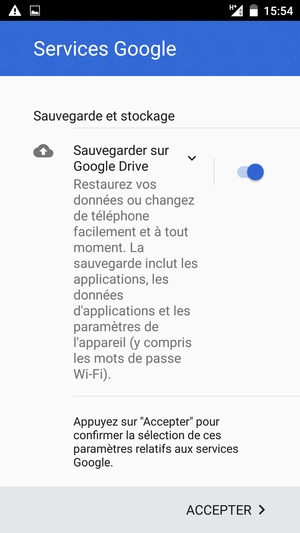 Sélectionnez ACCEPTER