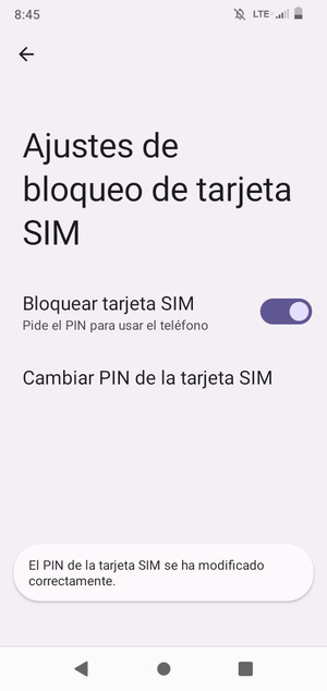 Su PIN de la tarjeta SIM ha sido cambiado