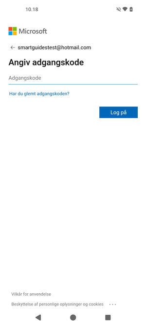 Indtast din adgangskode og vælg Log på