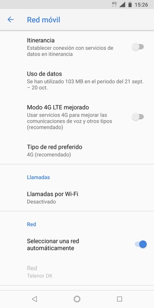Seleccione Tipo de red preferido