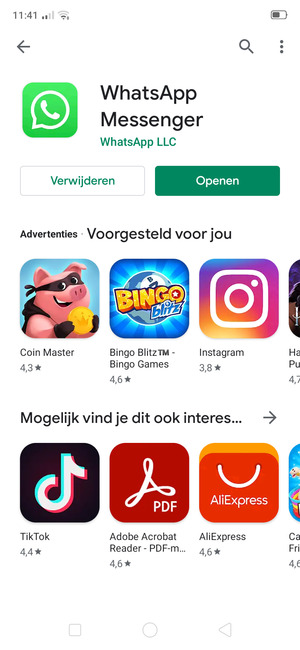 Selecteer Openen