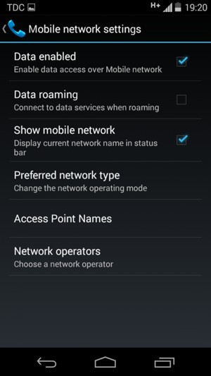 To change network if network problems occur, select Network operators