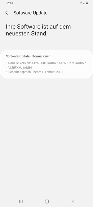 Falls Ihr Handy aktualisiert ist, wird Ihnen der folgende Bildschirm angezeigt.