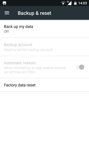 Select Back up my data