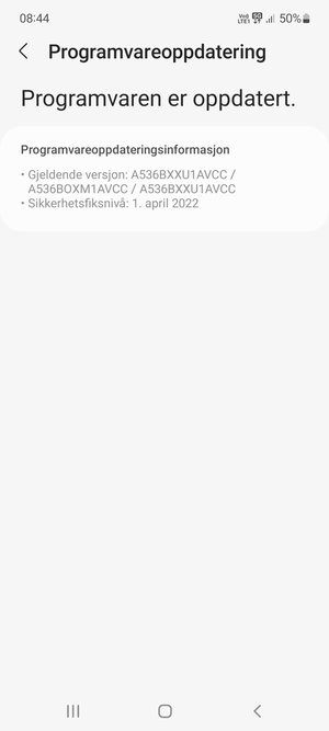 Hvis telefonen din er oppdatert, vil du se følgende skjermbilde