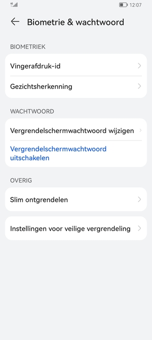 Uw telefoon is nu beveiligd met een schermvergrendeling