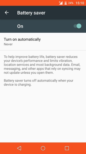 Turn on Battery saver