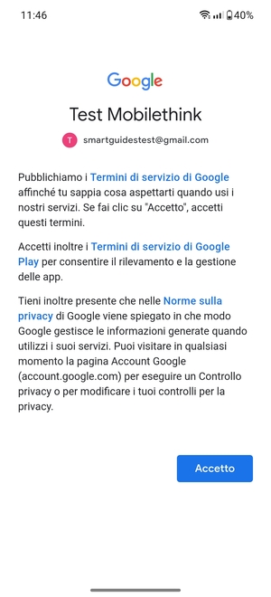 Seleziona Accetto