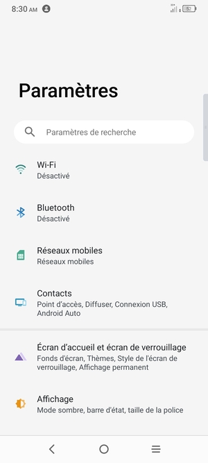 Sélectionnez Contacts