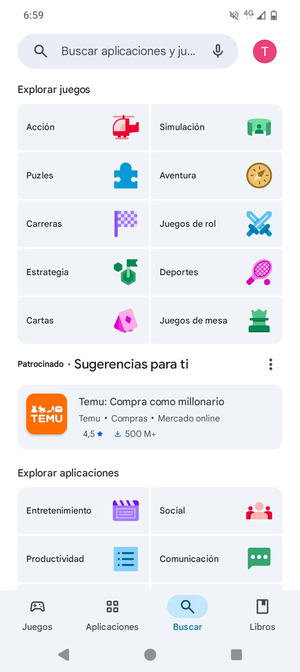 Seleccione la barra de Búsqueda