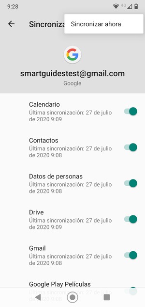 Seleccione Sincronizar ahora