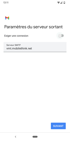 Désactiver le Exiger une connexion et sélectionner SUIVANT