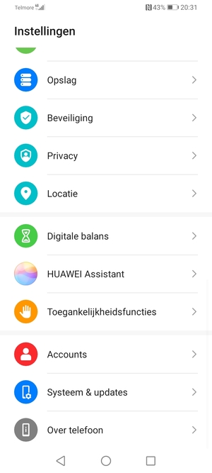 Scroll naar en selecteer Systeem & updates