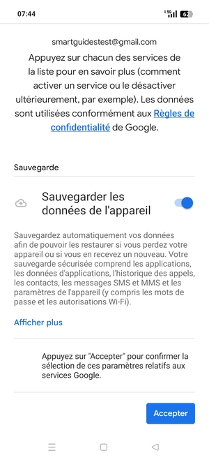 Sélectionnez Accepter