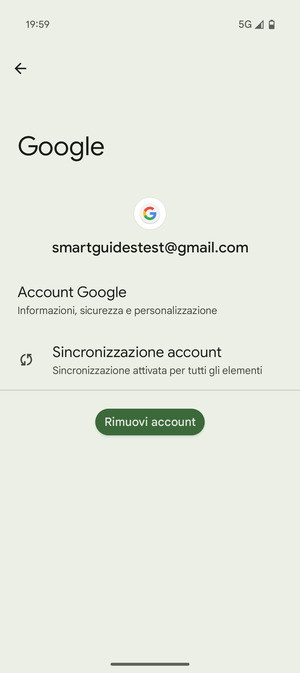 Seleziona Sincronizzazione account