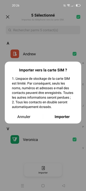 Sélectionnez Importer