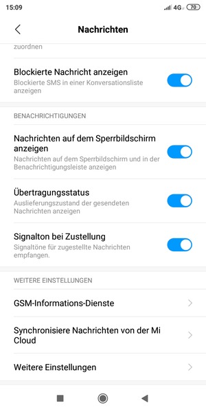 Scrollen Sie und wählen Sie Weitere Einstellungen