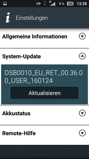 Wählen Sie Aktualisieren