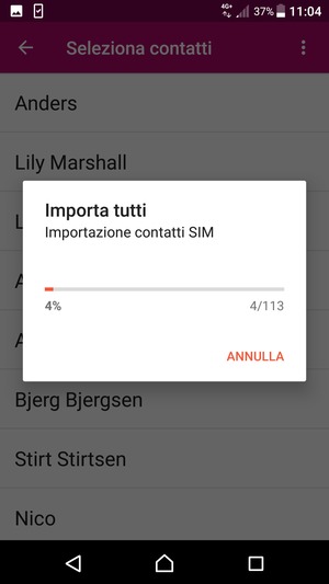 I tuoi contatti verranno salvati sul tuo account Google, e salvati sul tuo telefono la prossima volta che Google sarà sincronizzato.