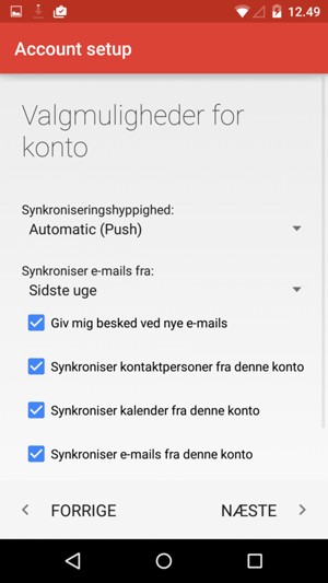 Vælg NÆSTE