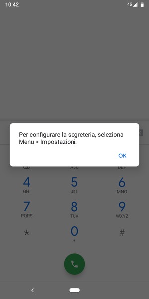 Se la segreteria telefonica non è configurata, seleziona OK
