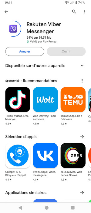 Veuillez attendre la fin de la procédure d'installation