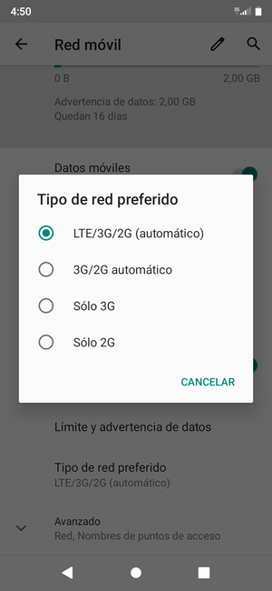 Seleccione la opción deseada