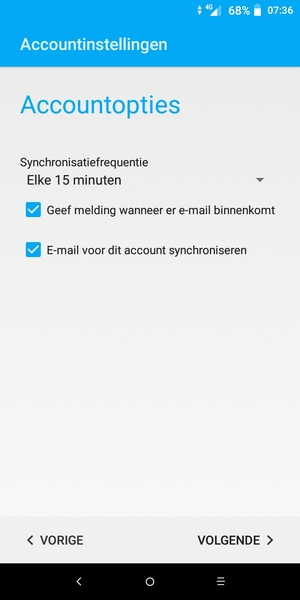 Selecteer VOLGENDE