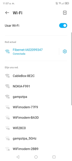 Ahora está conectado a la red Wi-Fi