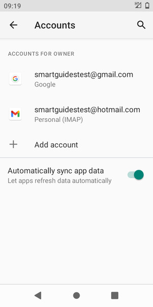 Select your Google account