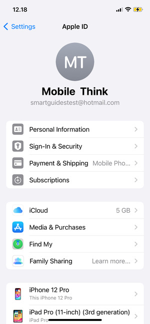 Select iCloud