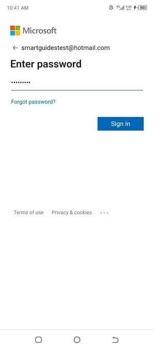 Enter your password and select Sign in