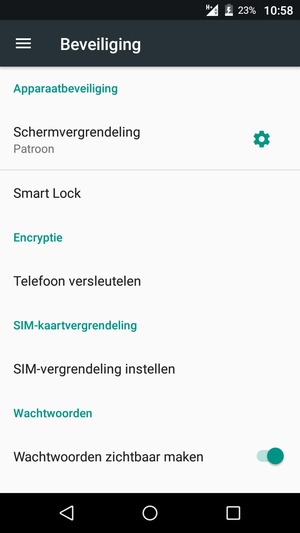 Uw telefoon is nu beveiligd met een schermvergrendeling