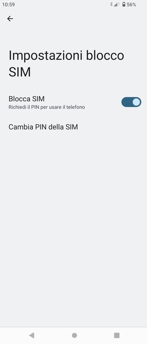 Seleziona  Cambia PIN della SIM