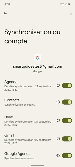 Vos informations seront synchronisées