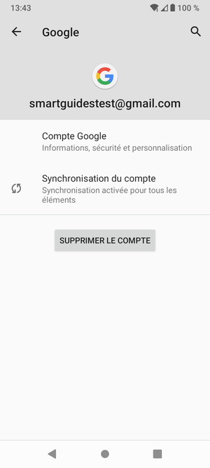 Sélectionnez Synchronisation du compte
