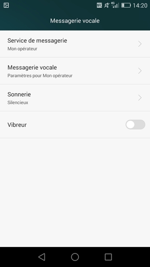 Sélectionnez Messagerie vocale