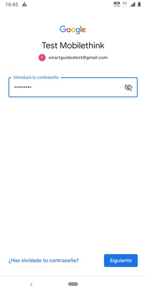 Introduzca su contraseña y seleccione Siguiente