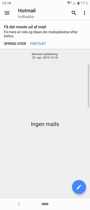 Din Hotmail er klar til brug