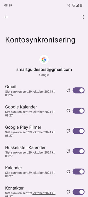 Forsikre deg om at Kontakter er valgt