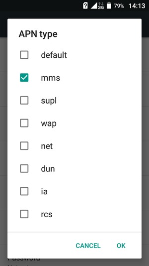 Check the mms checkbox and select OK