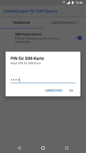 Geben Sie Ihre Neue PIN der SIM-Karte ein und wählen Sie OK