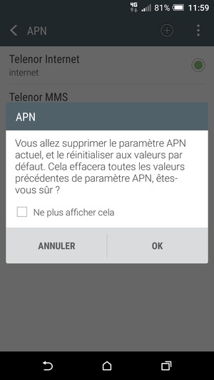 Sélectionnez OK