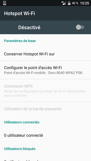 Activer le Hotspot Wi-Fi