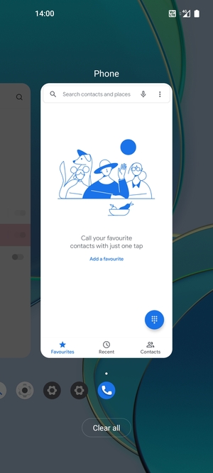 Select Clear all to close all running apps