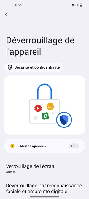 Sélectionnez Verrouillage de l'écran
