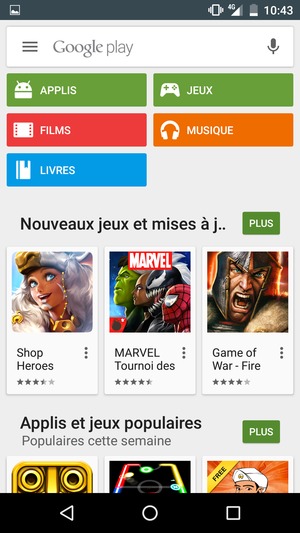 Sélectionnez la barre de Recherche