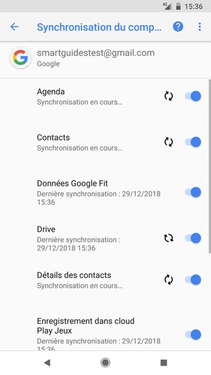 Vos informations seront synchronisées